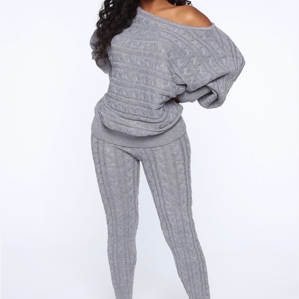 Fashion Nova Heather Gray Knit Sweater